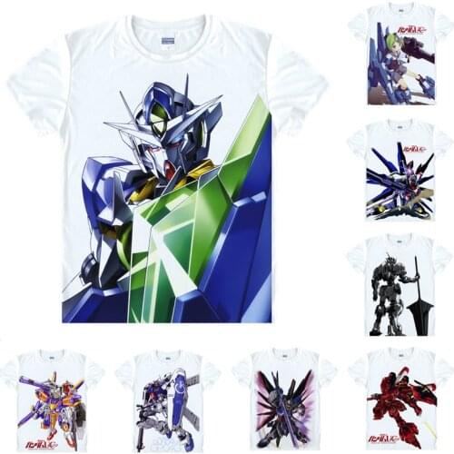 Coolprint Anime Shirt Mobile Suit Gundam Wing T-Shirts Short Sleeve First Gundam RX-78-2 Giant Robots Cosplay Motivs Shirts