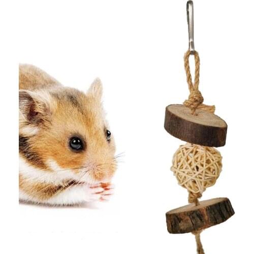 Pets Molar Toy Hamster Parrot Bird Toy Rattan Ball Molar Biting Wood Strings Cage Decor Pets Hamster Cage Decoration Accessories