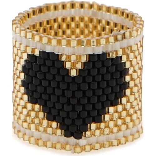 Go2boho Miyuki Rings Mexican Heart Rings For Women 2021 Anillos Handmade Beadwork Woven Jewelry For Best Friends Gift Wholesale