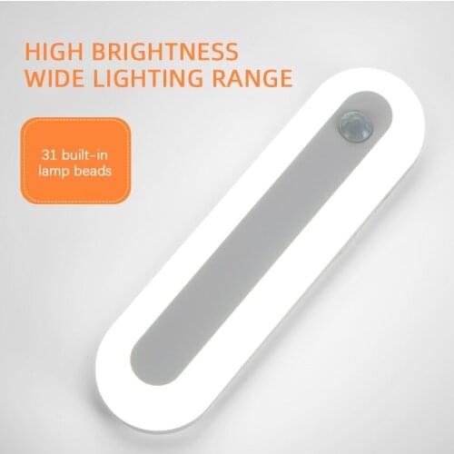 Human Body Induction Lamp Led Charging Wireless Night Light Intelligent Automatic Bedside Wardrobe Cabinet 1200mA Light Strip