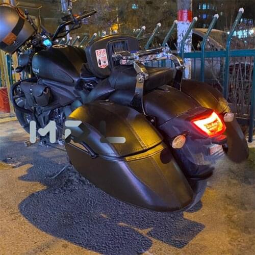 Leather Hard Bags Saddlebags & Heavy Duty Mounting Kit Fit KAWASAKI VULCAN S VN650