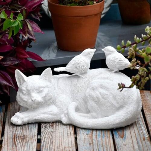 Creative Miniature Resin Cat Statues Ornaments Outdoor Courtyard Micro Landscape Sculpture Crafts Garden Decoration Accessories