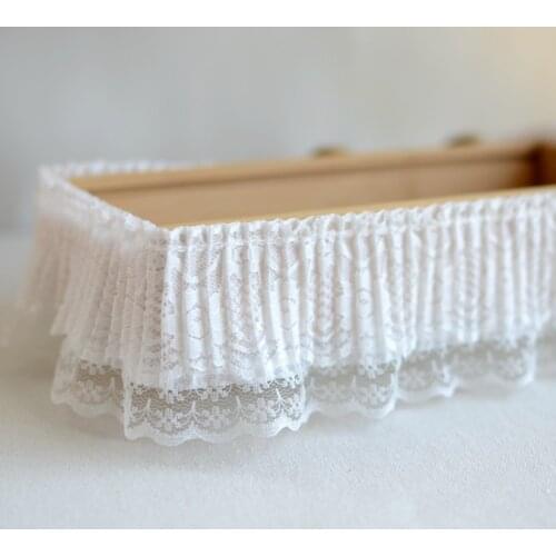 1 Meter/lot Width 6cm High Quality Double-Layer Auricularia Fold Lace Applique Trim Ribbon DIY Clothing Dress Accessories