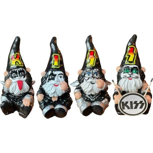 Miniature Garden Dwarf Ornaments Flower Accessories Elf Gnome Statue KISS Figurine for Outdoor Patio Yard Decoration Hand