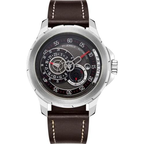 Men automatic watch,mens watches top luxury brand PARNIS sport man mechanical wristwatch 100m waterproof clock military relogio