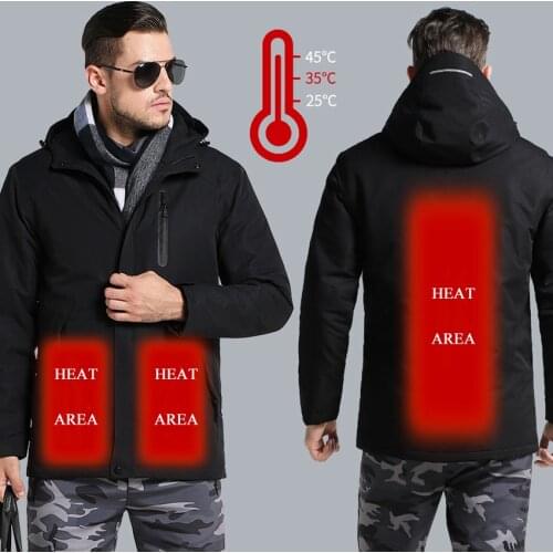 Men Womens Winter USB Heating Thick Jackets Hiking Outdoor Sport Thermal Windbreaker Camping Trekking Climbing Male Coats VA682