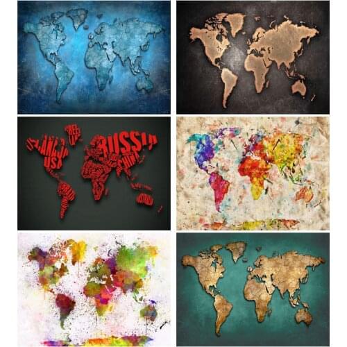 DIY Painting By Numbers Color World Map Kit Coloring By Number Scenery Wall Art Picture Acrylic Canvas Paintings Home Decoration