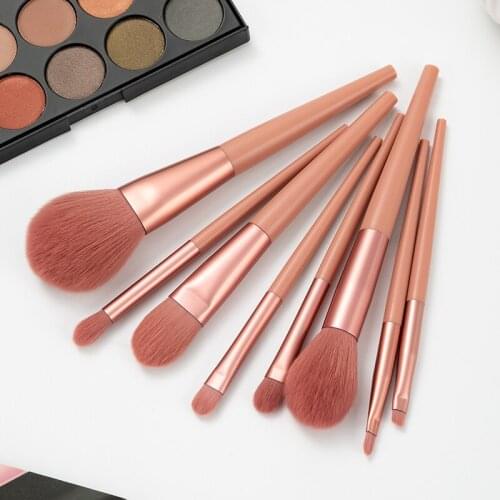 ANMOR Portable 8Pcs Traveling Makeup Brushes Set With Bag Powder Highlighting Eyeshadow Make Up Brush Cosmetic Tool Kit Brochas