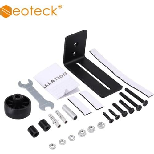 Neoteck Barn Door Floor Guide with 3 rollers Adjustable Wall Mount Roller Stay Guide