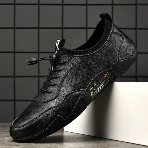 Autumn Footwear Trend Classic Men Designer Shoes Casual Loafers Luxury Light Split Leather Breathable Driving Leisure Size38-46