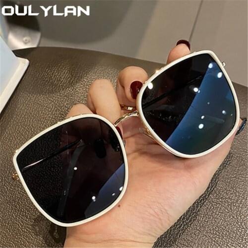 Oulylan Retro Square Sunglasses Women Men Trendy 90s Style Sun Glasses Ladies Luxury Brand Designer White Sunglass Shades UV400
