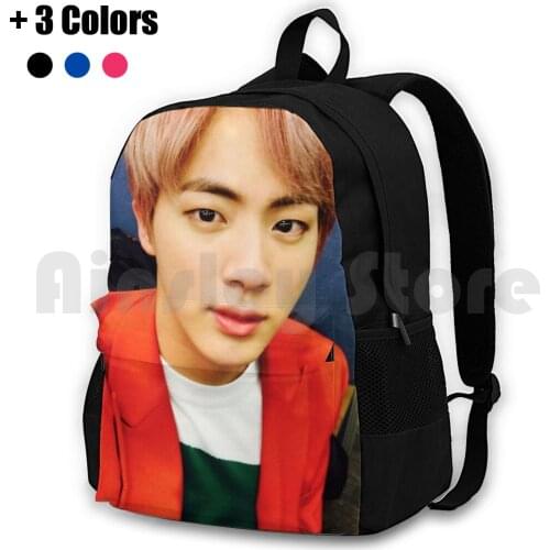 Jin V2 Outdoor Hiking Backpack Waterproof Camping Travel Boys Kpop Music Wing Group Band Jin