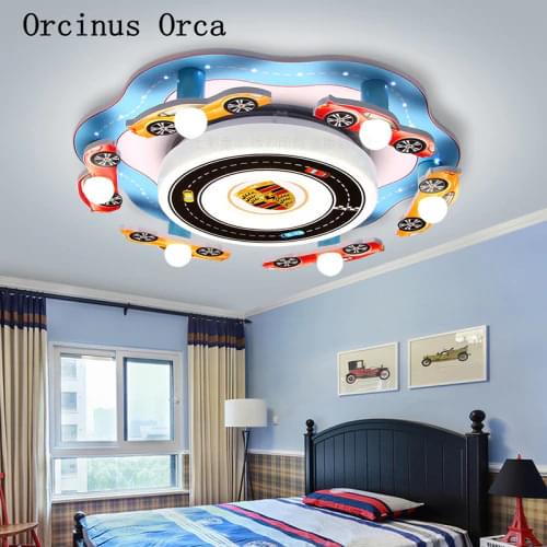 Creative cartoon car racing model ceiling lamp boy bedroom childrens room lamp color personality luxury car ceiling lamp
