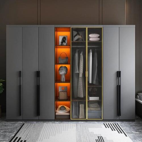 Nordic bedroom wardrobe small family modern simple Italian environmental protection cabinet furniture storage economy ring