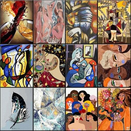 Modern Abstract Art Painting By Numbers For Adults Home Decor For Living Room Drawing Set Hand Painted Digital Paint Unique Gift