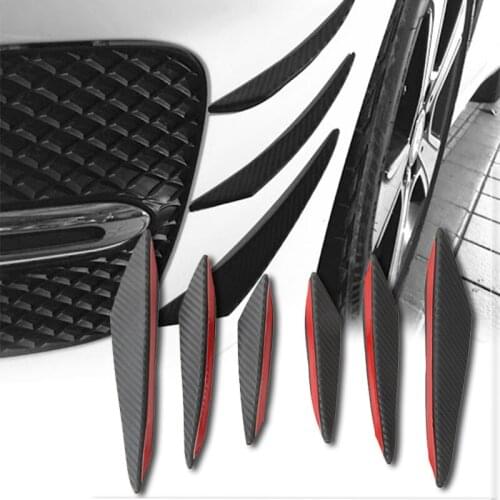 6PCs/Set Carbon Fiber Spoilers Car Front Rear Bumper Diffuser Spoiler Lip Wing Splitter DIY Refit Spoiler Universal Accessories