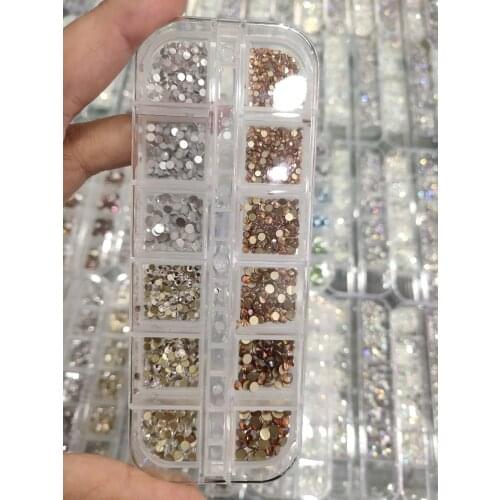 Nail Art Rhinestones Clear Nail Crystal Glass Studs Stones (1.3mm-1.5mm-1.8mm-2.0mm-2.4mm-2.8mm) (Crystal Clear