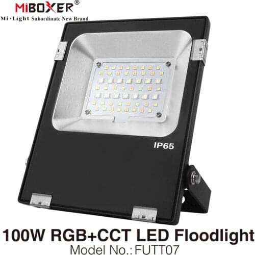 Milight 100W RGB+CCT LED Floodlight AC110V-220V IP65 Waterproof Outdoor Lighting FUTT07 2.4G Wireless Remote WiFi Compatible