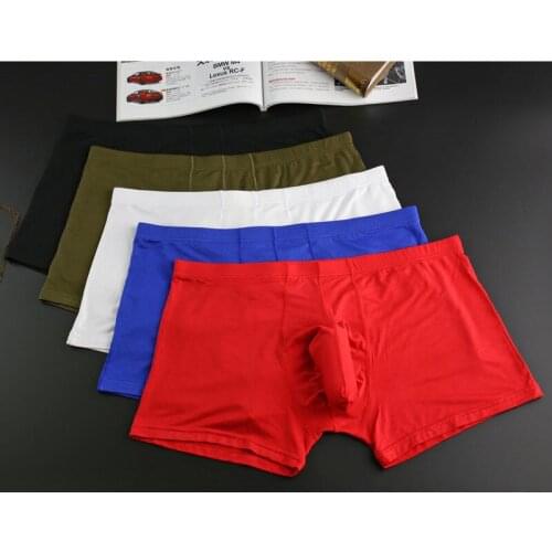 5PCS 3PCS Men Underwear Gay Boxers Shorts Homme Solid Modal Panties Elephant Nose Pouch Low Waist Underpants Calzoncillos Cuecas
