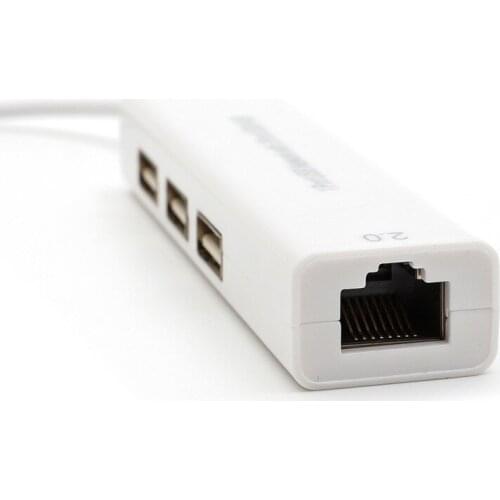 USB Ethernet USB To RJ45 Hub 10/100M Ethernet Adapter Network Card with 3 Ports USB Hub Lan Driver Free for Macbook Windows