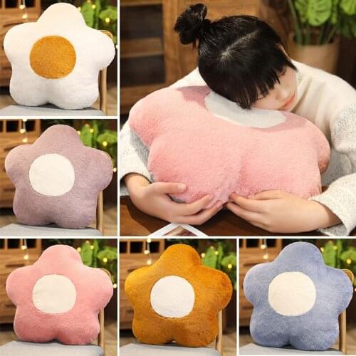 Thicken Petal Shape Pillow Chair Back Cushion White Pink High Quality Comfortable Student Office Butt Cushion Long Plush Gifts