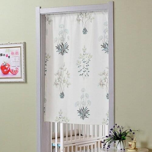 Japanese-style Pastoral Kitchen Curtain Cafe Half-Curtain Short Panel Drapes Door Curtains Valance Free Punching