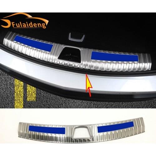 For Cadillac XT4 2018-2020 Silver titanium Interior Rear Bumper Protector Plate Sill Cover trim Car Styling Accessories