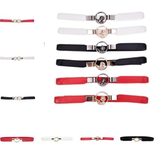 1PCS Elastic Wide Belts Hollow Flower Wide Waist Belts Waistband For Dress Womens Metal Flower Elastic Stretch Buckle Waistband