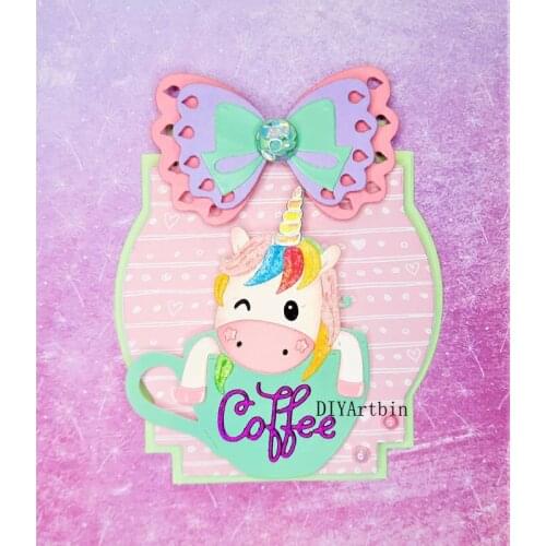 2019 Unicorn Cup Tea Metal Cutting Dies For Photo Album Embossing Paper Cards Making