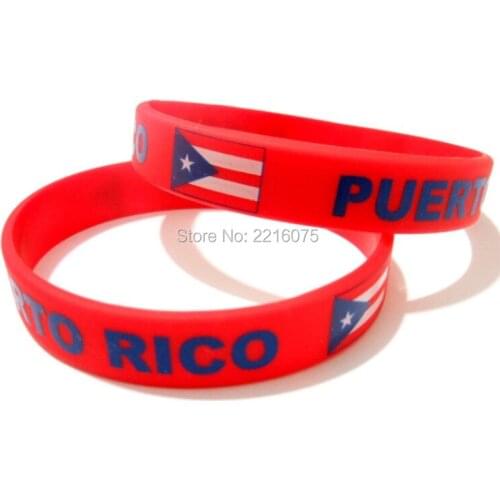300pcs Flag Puerto Rico wristband silicone bracelets free shipping by DHL express