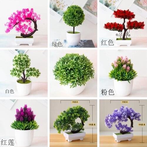 39Styles Artificial Plants Flower Potted Bonsai Home Garden Bedroom Ornament Fake Plants Wedding Christmas Halloween Party Decor