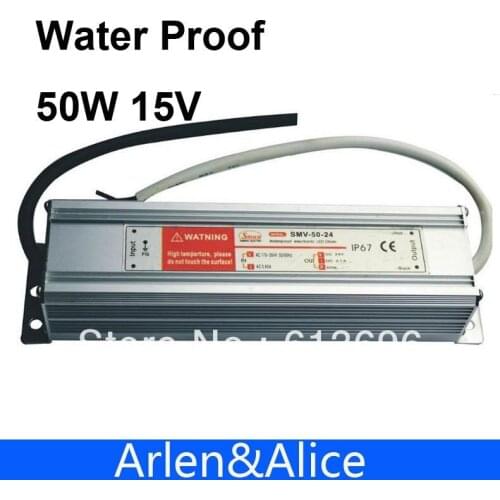 50W 15V 3.3A Waterproof outdoor Single Output Switching power supply AC TO DC SMPS