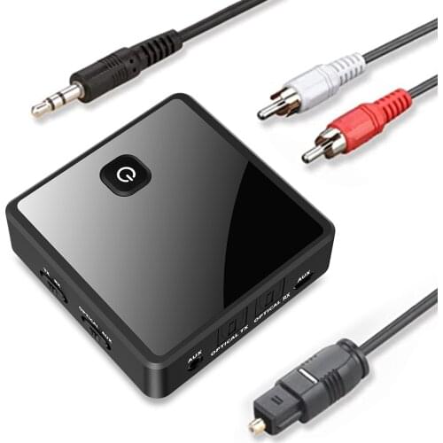 Good Quality Low Latency TV Audio Transmitter Receiver Wireless Bluetooth 5.0 Adapter For Headphones Stereo Music With 3.5mm AUX