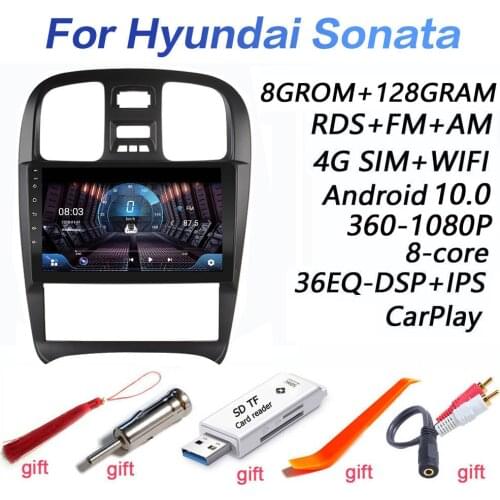 4GRAM+64GROM DSP 2 din Android 9.0 4G NET Car Radio Multimedia Video Player For Hyundai Sonata 2003-2009 2005 WiFi BT carplay