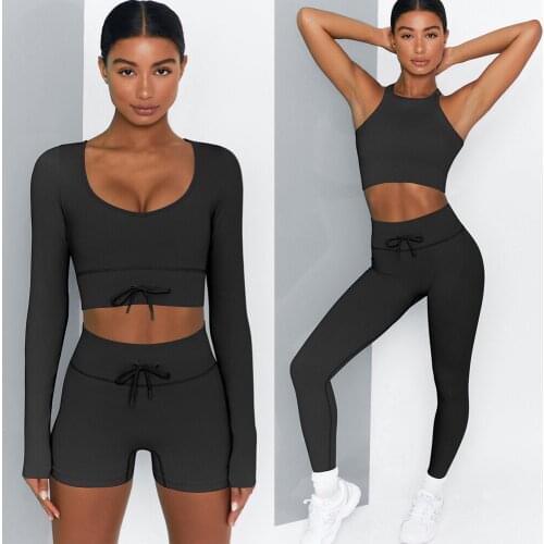 Seamless Sports Suits Yoga Crop Tops Sets Fitness Leggings Sets Gym Workout Sets Sportswear Training Sports Outfit Yoga Set