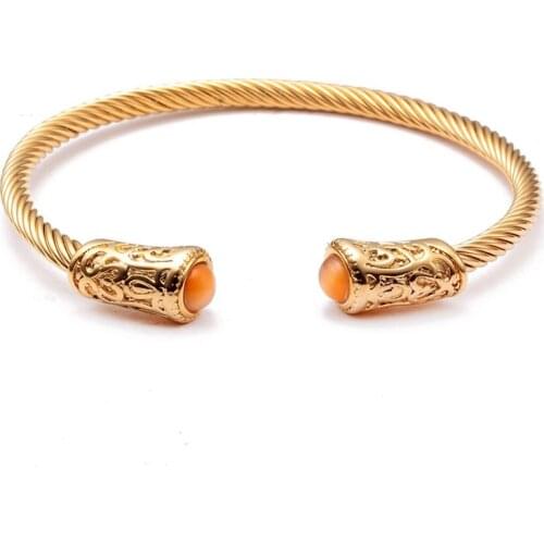 Trendy Casting Stainless Steel Open Cuff Chain Link Bracelets Vintage Sporty Charm Crystal Men Male Bracelets Jewelry Gift