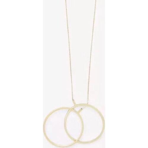 Amorita boutique trendy long chain double circle Necklaces