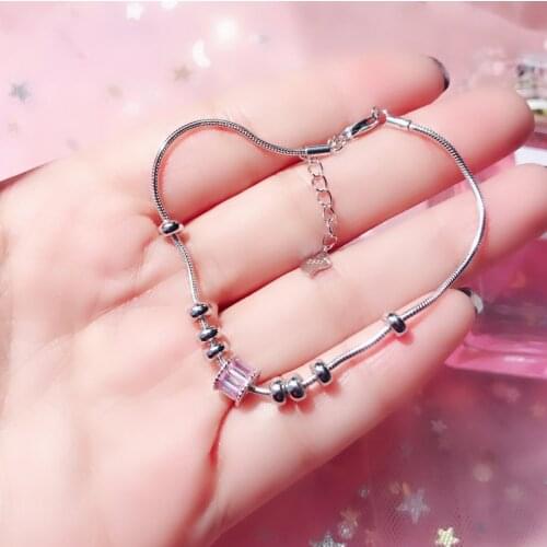 S925 Sterling Silver 925 Original Hemp Rope Chain with Bead Bracelets Fine Romantic Cross Snake Bone Simple Ball Fine Jewelry