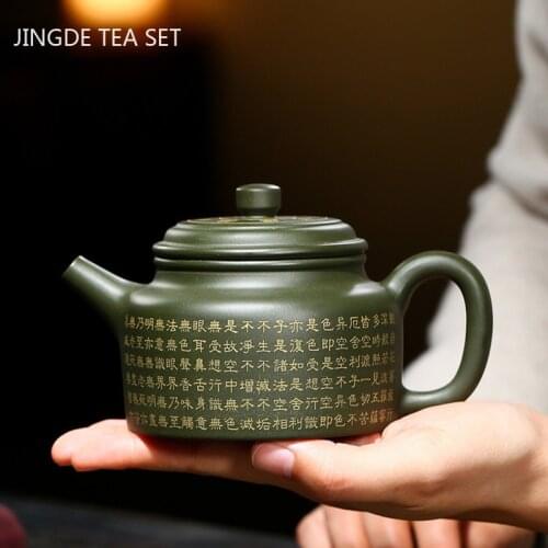 Yixing Handmade Tea Pots Purple Clay Teapot Beauty Kettle Raw Ore Green Clay Teaware Tie Guanyin Chinese Tea Ceremony Gift 290ml