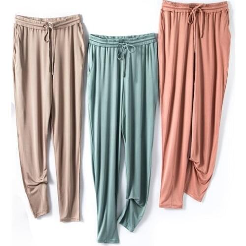 Black Silk Pants for Women Korean Fashion Harem Pants Female High Waist Sweatpants Spring Summer 2021 Pantalon Femme Pph5053