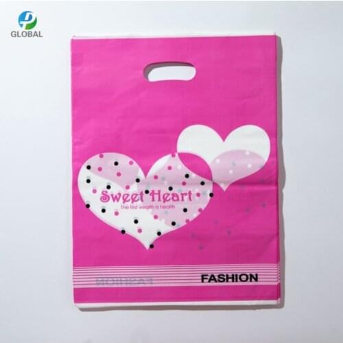 D&P 15*20cm/20*25cm 10pcs Wedding gifts boutique gifts shopping packaging plastic Handle Bags Jewelry Plastic package Bags