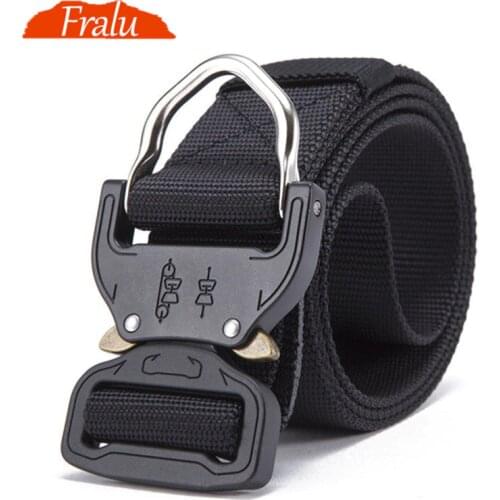 FRALU Combat Heavy Duty Knock Off Tactical Belt Men US Soldier Military Equipment Army Belts Sturdy Hook Nylon Waistband 3.8cm
