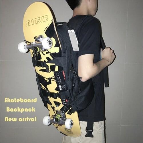 Functional Skateboard Backpack Camouflage Portable Laptop Storage Bag School Parkour Double Rocker Skate Board Backpack Handbag