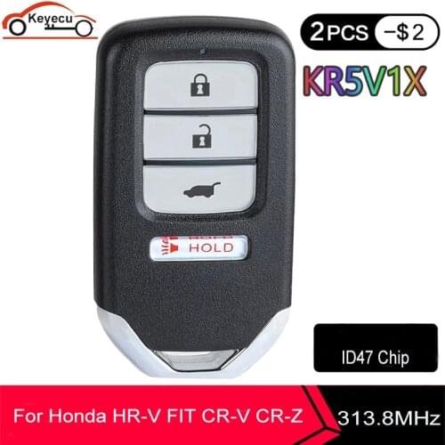 KEYECU KR5V1X Smart Remote Car Key Fob 3+1 4 Button 313.8MHz ID47 Chip for Honda HR-V FIT EX-L 2015 2016 2017-2020 A2C83161800