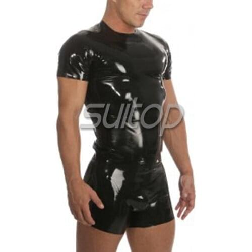 Latex catsuit leotard bodysuit clothing for man