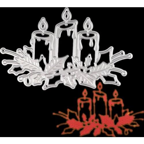 Metal Cutting Dies New 2020 Christmas Burning Candle Stencils For DIY Embossing Scrapbook Album Paper Card Decoration Craft