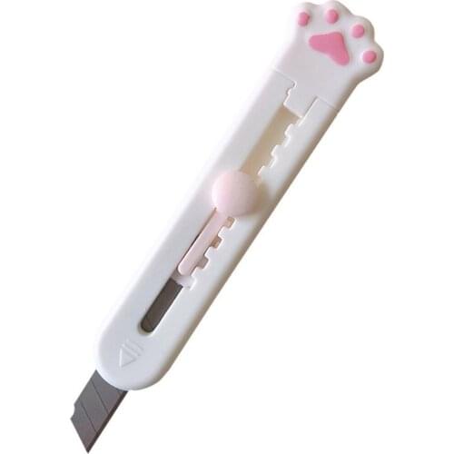 Mini Pocket Cute Cat Paw Art Utility Knife Express Box Knife Paper Cutter Craft Wrapping Blade Stationery