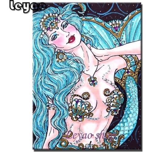 Mermaid Girl 5d Diamond Painting Kit Handmade Arts and Crafts Woman Figure Portrait Jewel Diamond Embroidery Cross Stitch Mosaic