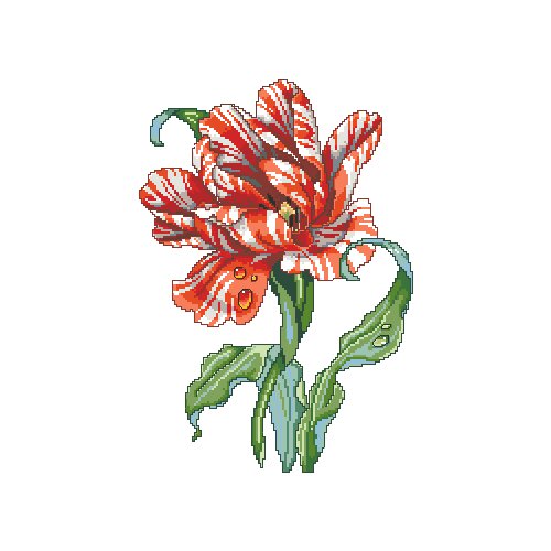 Lovely kit 19-20 Cross stitch Handmade 14CT Counted Canvas DIY,Cross-stitch kits,Embroidery -Janlynn Striped Tulip 33-42