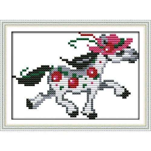 A running pony cross stitch kit cartoon 11ct count canvas stitches embroidery DIY handmade needlework plus